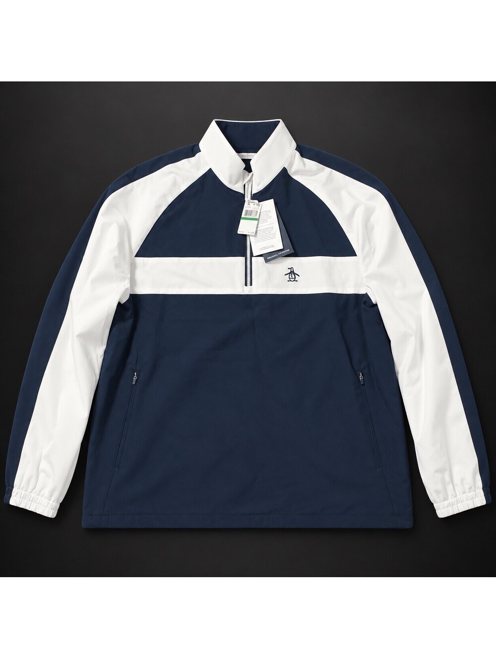 Original Penguin Men's L Navy White Water 1/4 Zip Jacket NWT
